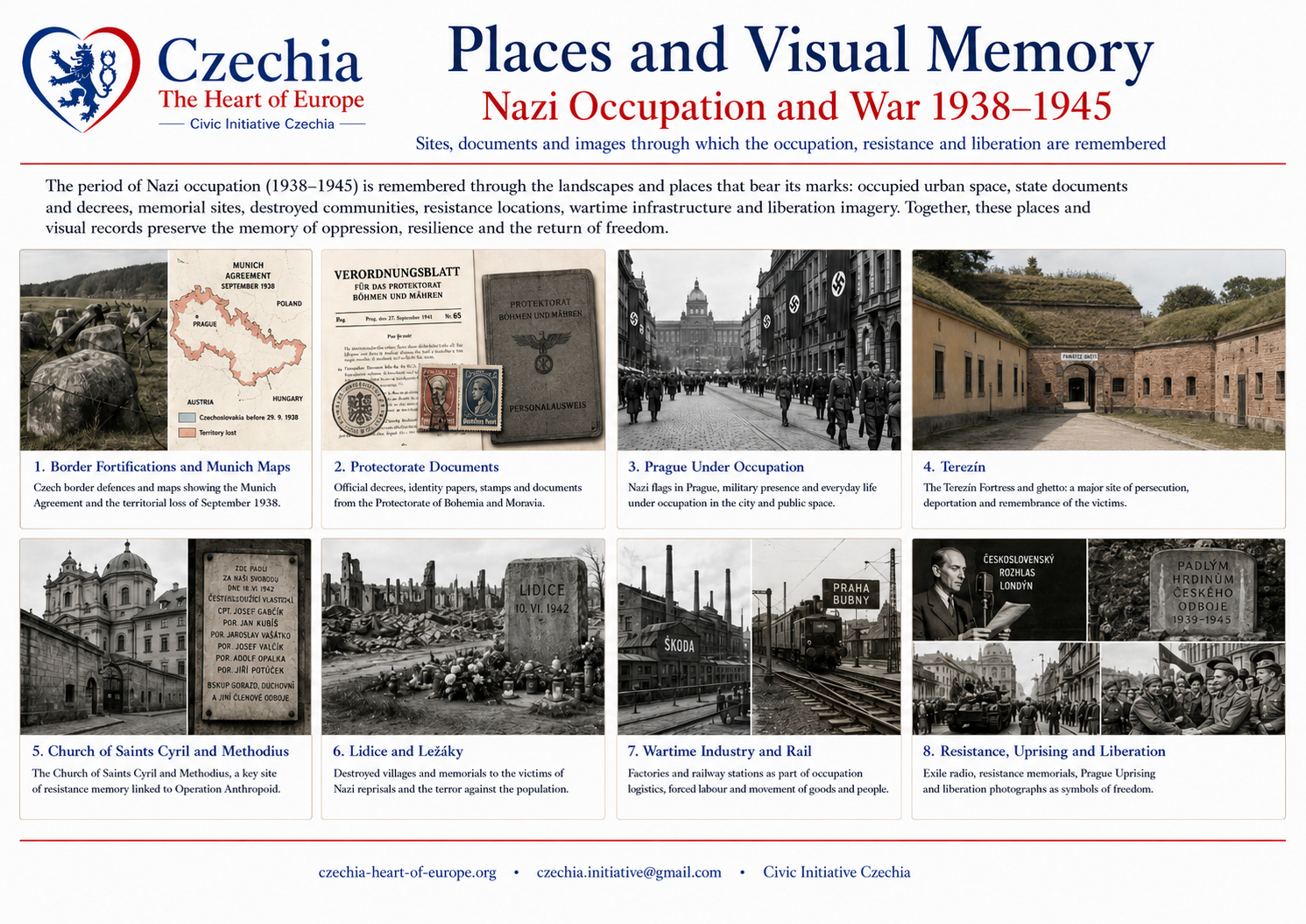 Occupation and War places and visual memory information sheet