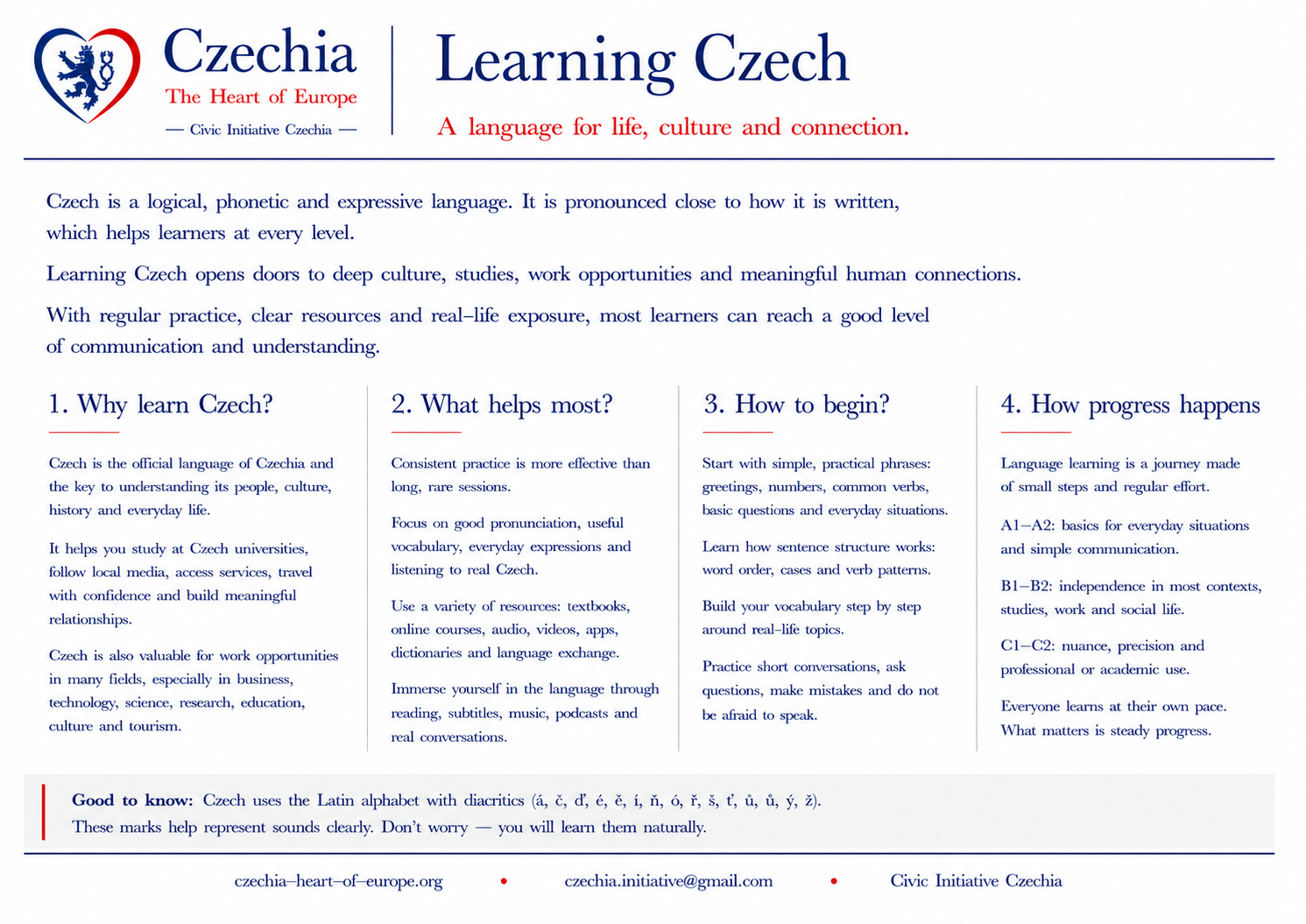 Learning Czech information sheet