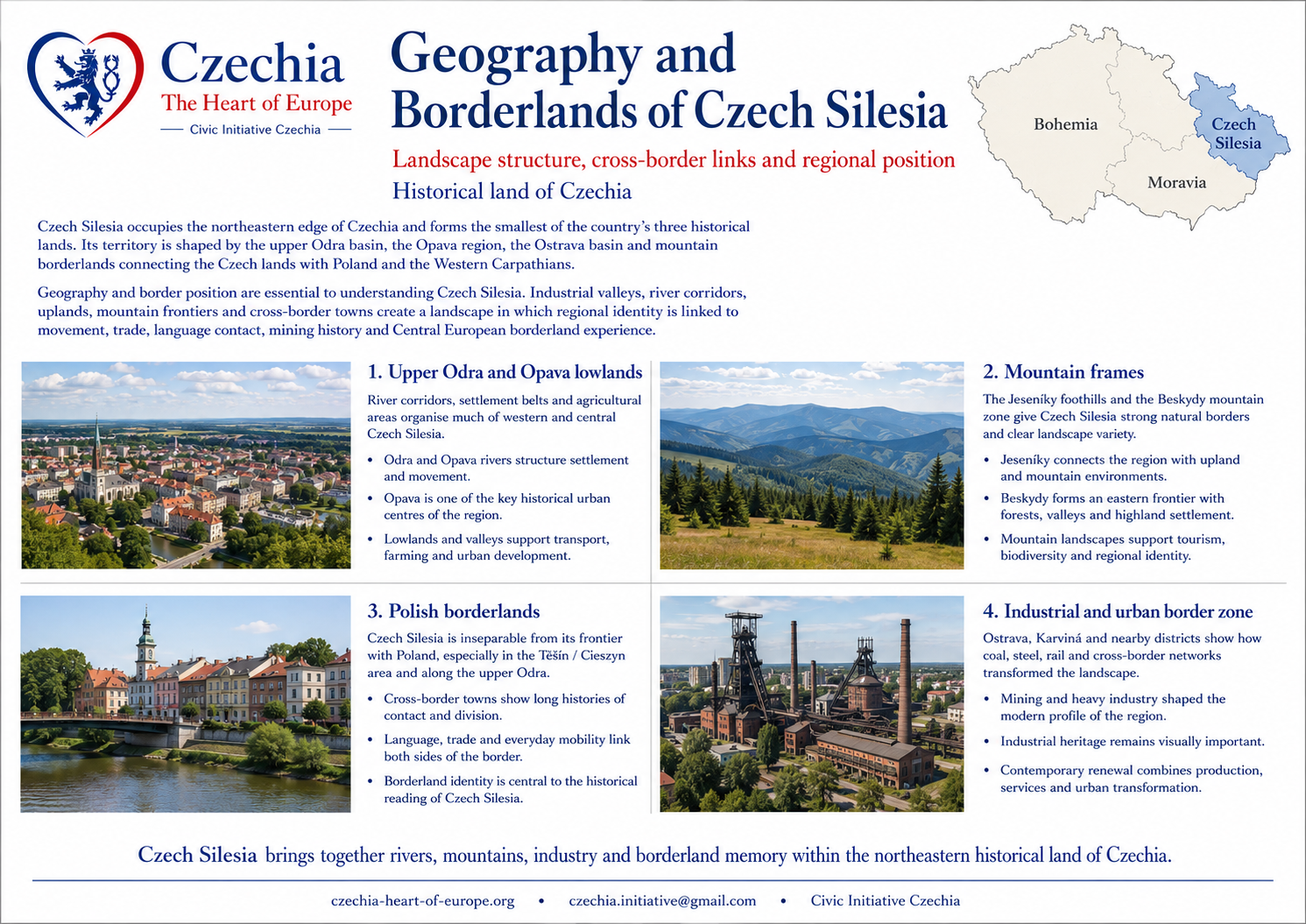 Czech Silesia geography and borderlands information sheet