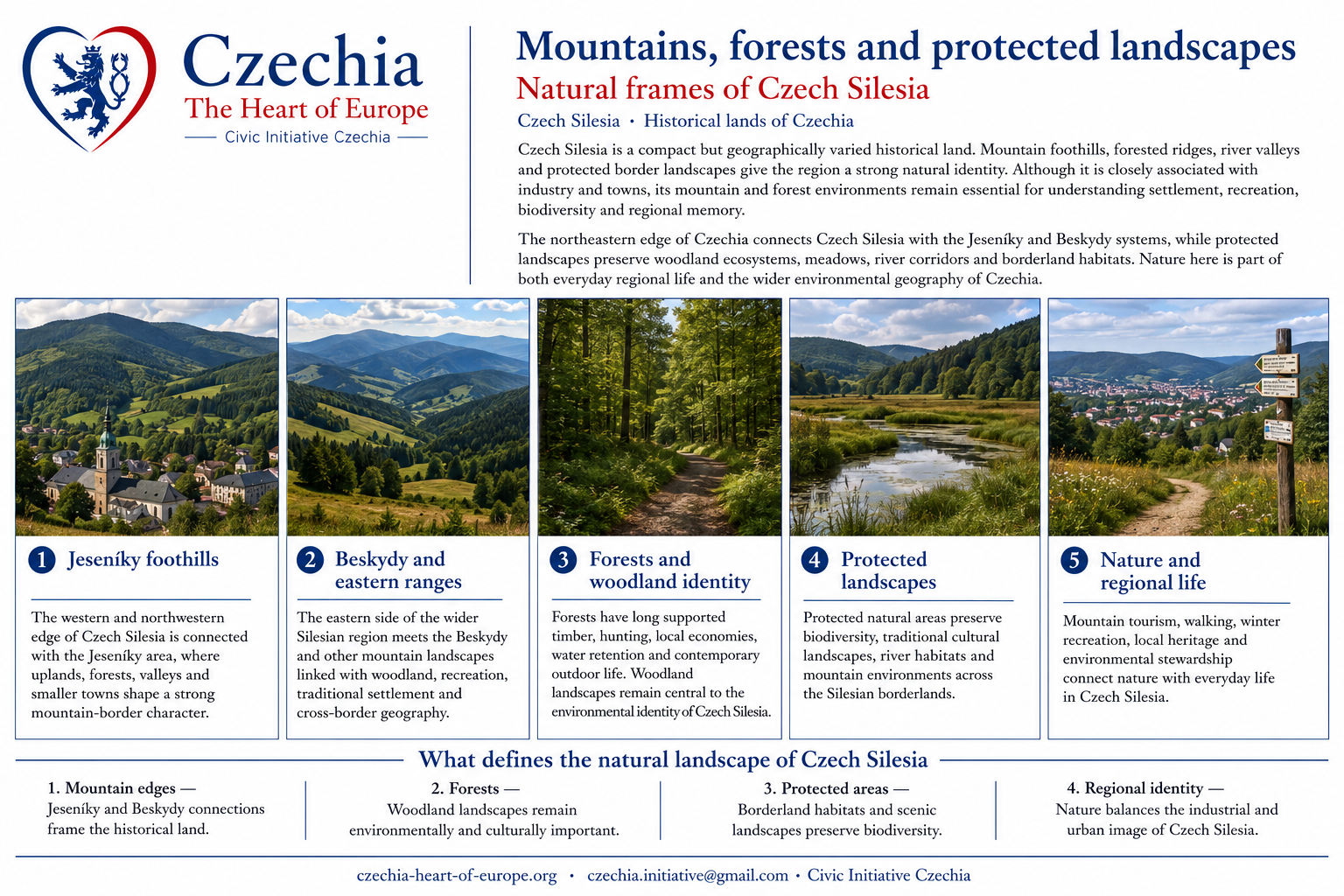 Mountains and protected landscapes of Czech Silesia information sheet